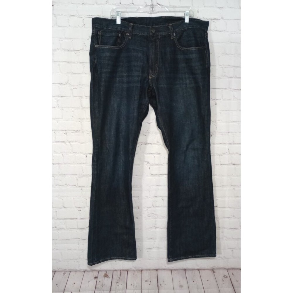 Gap Boot Jeans Men's Size 38x34 Dark Blue Denim Bootcut 100% Cotton Jeans - Picture 8 of 8